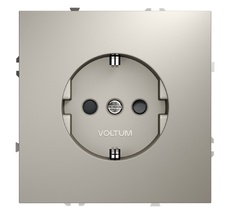 Розетка встраиваемая VOLTUM S70 с заземлением и защитными шторками, 16А VLS040203